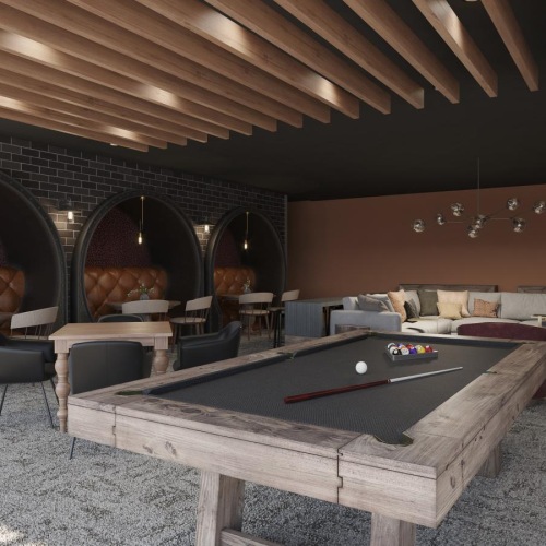 Take advantage of all Montaire has to offer a room with a pool table and chairs