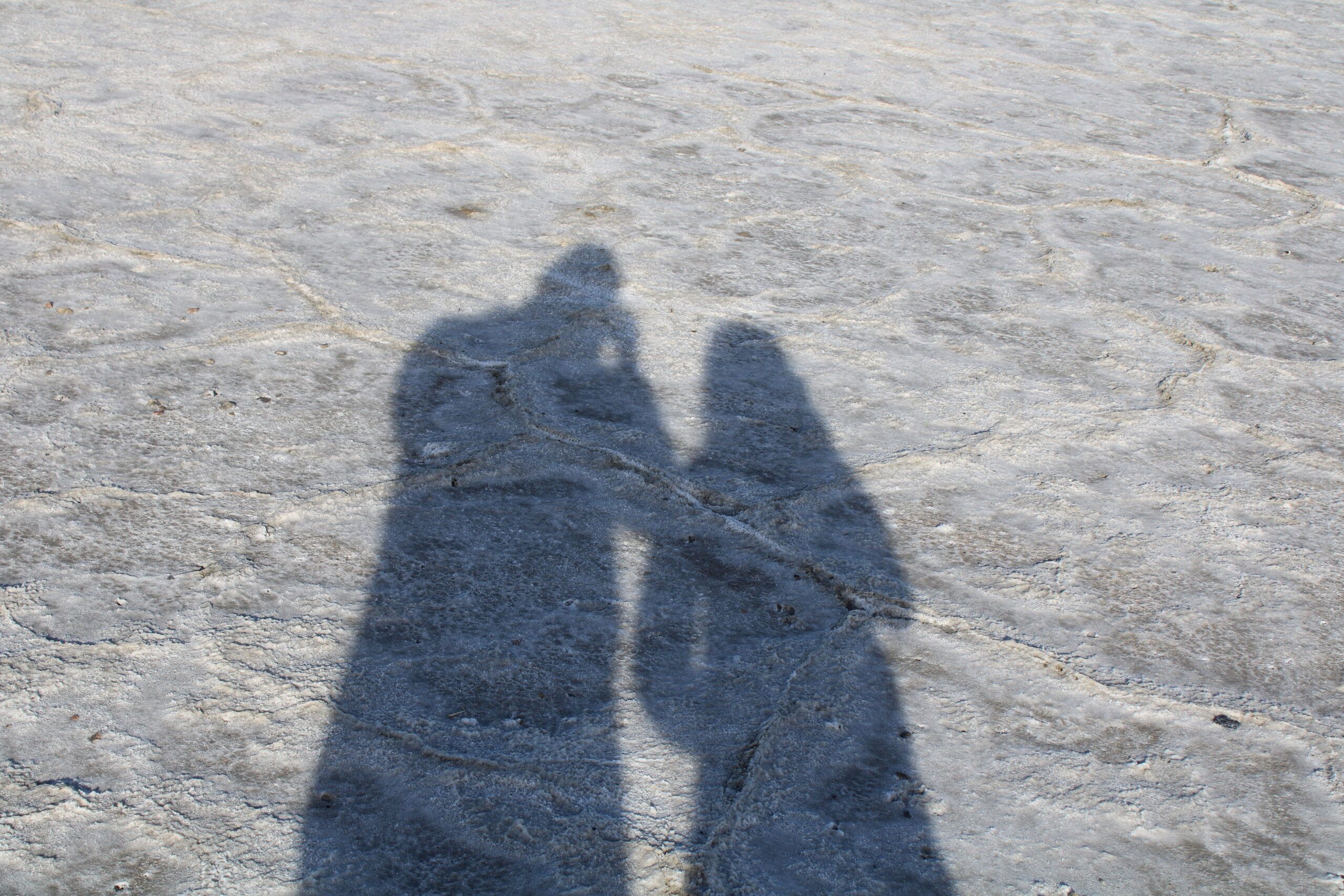 Montaire Student Living Apartments Shadow of two people holding hands on a textured, light-colored ground.